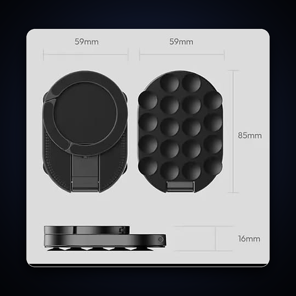3-in-1 Magnetic Suction Phone Mount – For Car, Desk, Glass & Tile