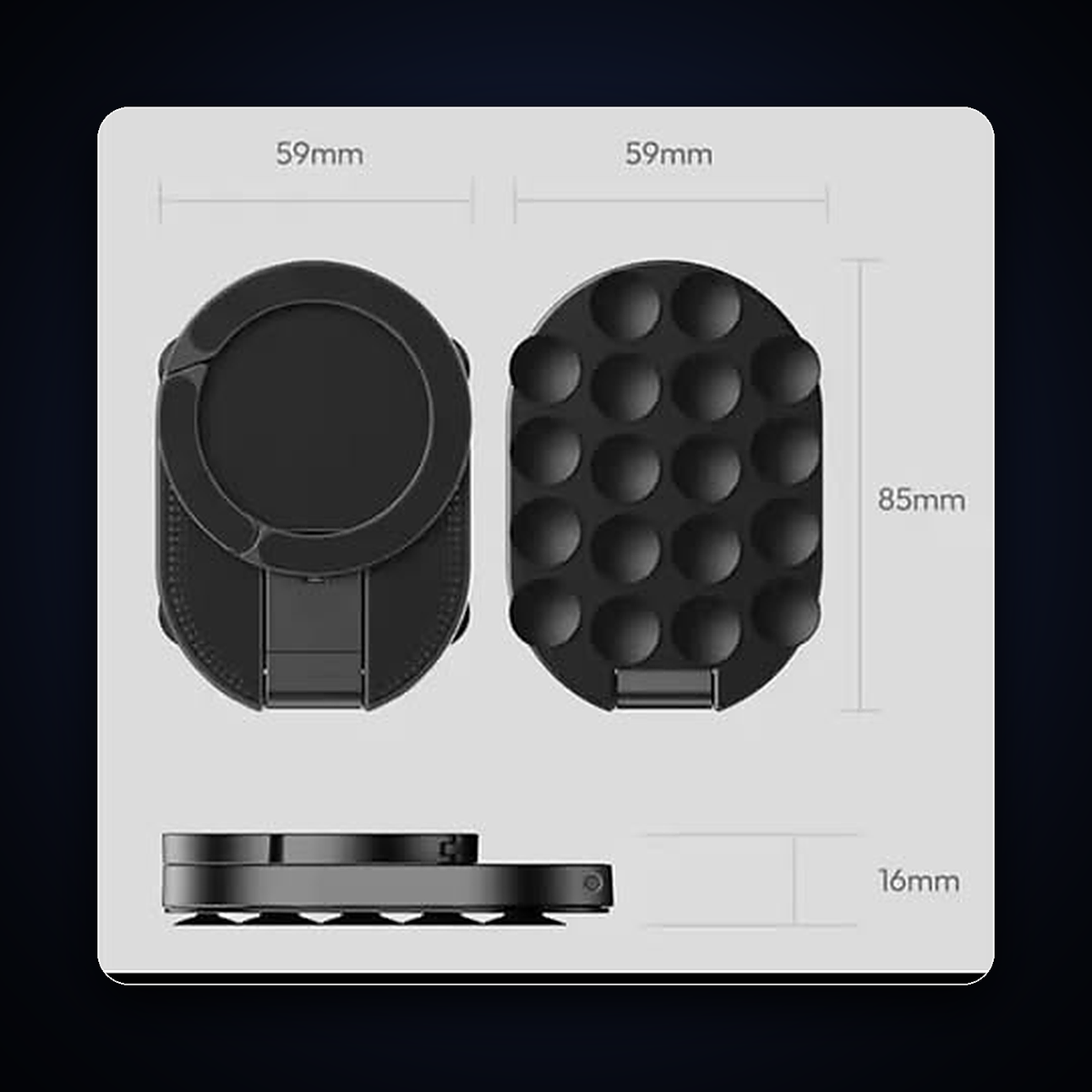 3-in-1 Magnetic Suction Phone Mount – For Car, Desk, Glass & Tile