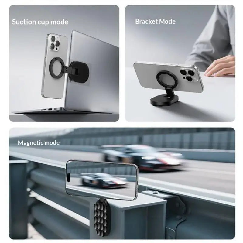 3-in-1 Magnetic Suction Phone Mount – For Desk, Wall, Car & Anywhere